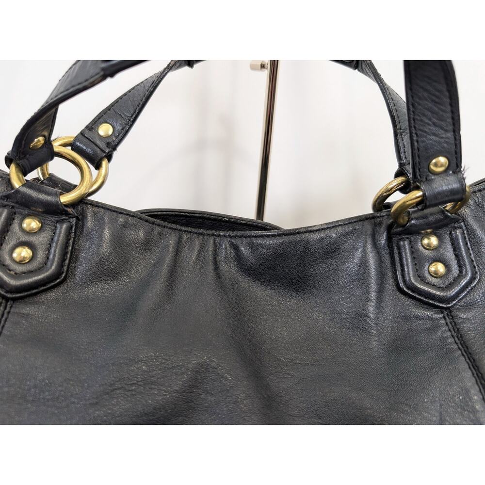 Coach Izzy Leather Carryall Satchel Bag Black Double Handle Purse F24683 - Picture 6 of 16
